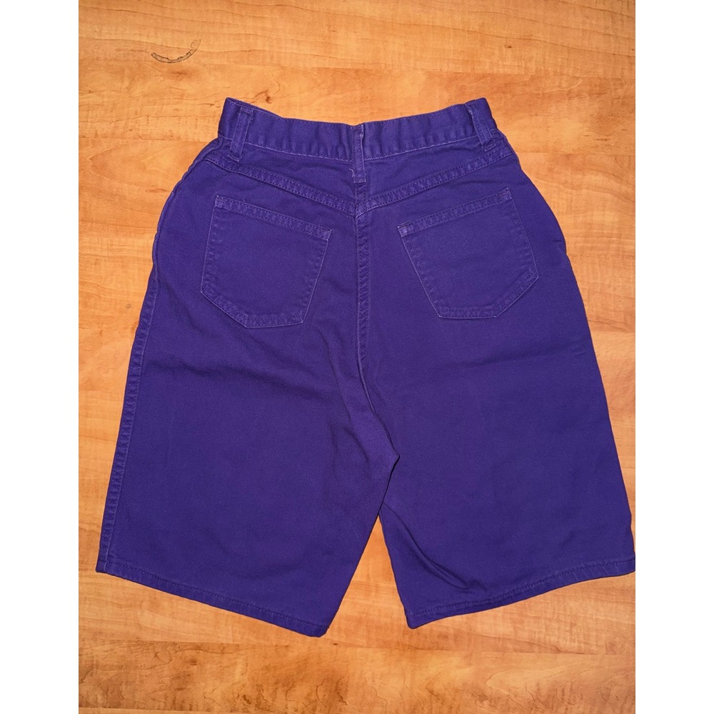 Vintage Congo Jeans Purple Denim Shorts High Waisted 100% Cotton Made in USA 7/8 - Picture 5 of 5